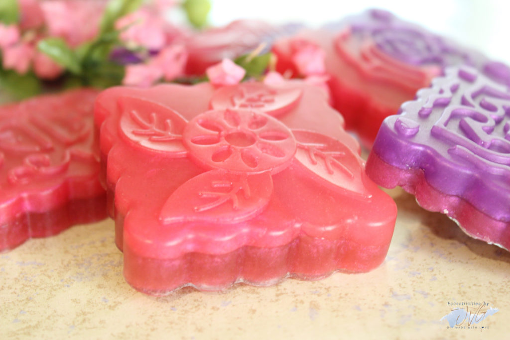 Floral handmade hand soap final product close up pink