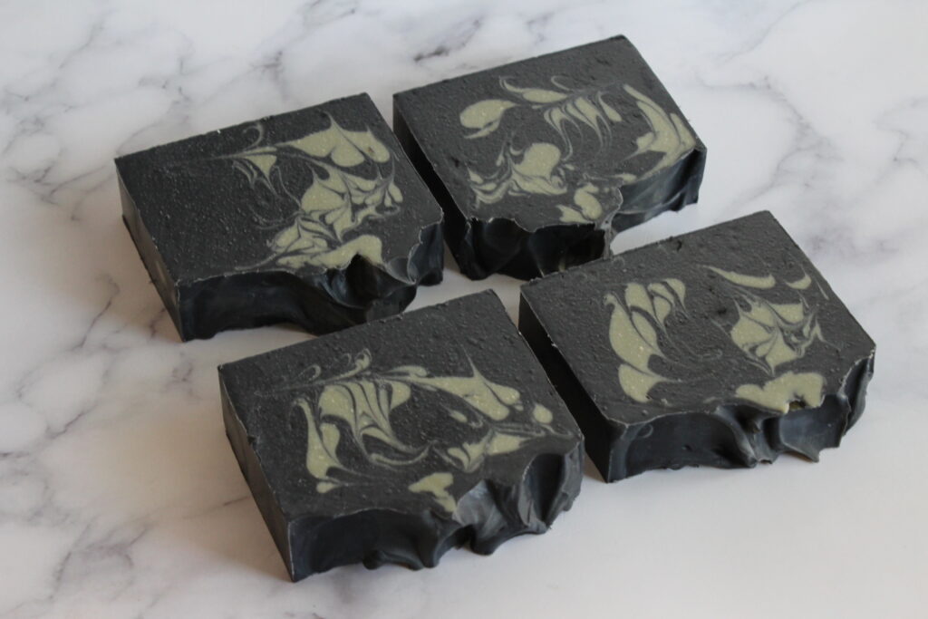 Activated charcoal and French green clay all natural cold process face soap