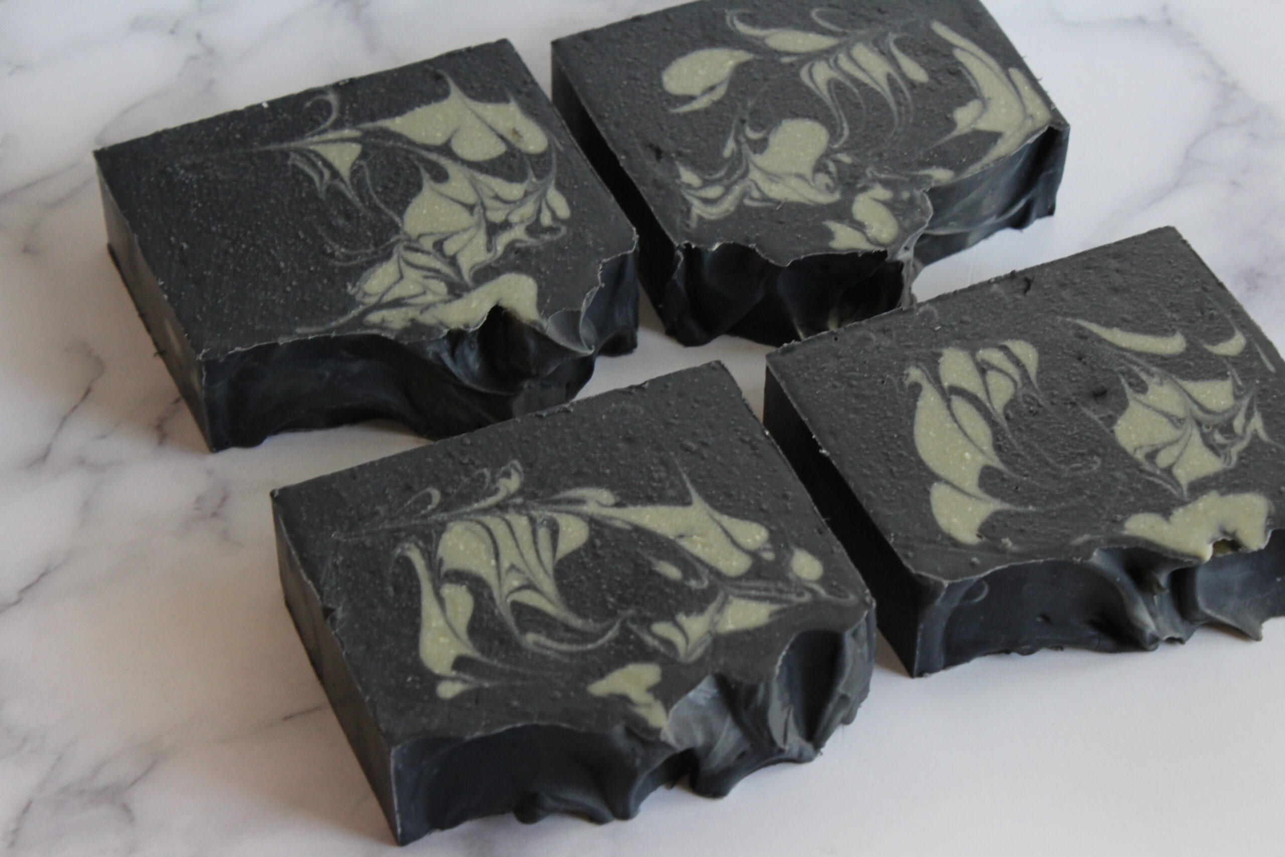 Activated charcoal and French green clay all natural cold process face soap