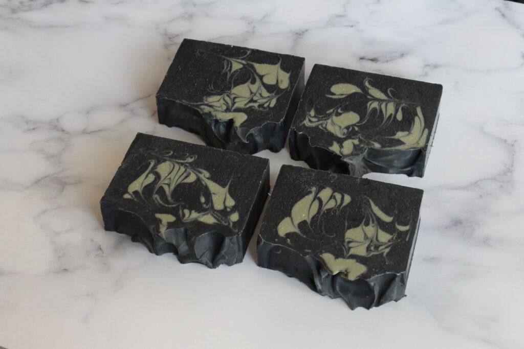 Activated charcoal and French green clay all natural cold process face soap