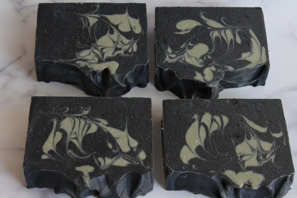 Activated charcoal and French green clay all natural cold process face soap