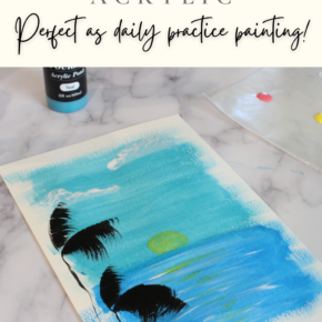 Pinterest pin for daily art practice and ocean scene painting printable